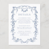 French Victorian Dusty Blue Wedding Details 招待状 (正面)