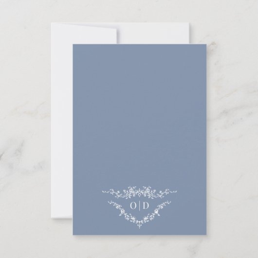French Victorian Dusty Blue Wedding RSVP  (裏面)