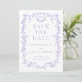 French Victorian Purple Lilac Save the Date セーブザデート (スタンド正面)