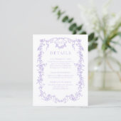 French Victorian Purple Lilac Wedding Details 招待状 (スタンド正面)