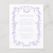 French Victorian Purple Lilac Wedding Details 招待状 (正面)