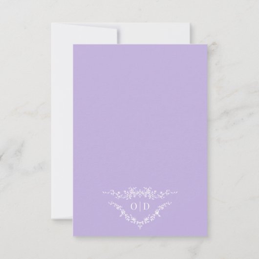 French Victorian Purple Lilac Wedding RSVP (裏面)