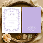 French Victorian Purple Lilac Wedding RSVP 