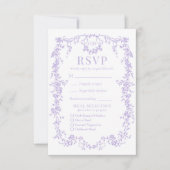 French Victorian Purple Lilac Wedding RSVP Meal (正面)