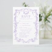 French Victorian Purple Lilac Wedding RSVP Meal (スタンド正面)