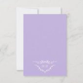 French Victorian Purple Lilac Wedding RSVP Meal (裏面)