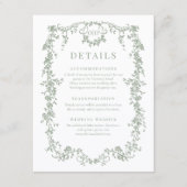 French Victorian Sage Green Wedding Details 招待状 (正面)