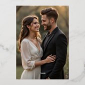 French Victorian Wedding Photo Gold  箔招待状 (裏面)