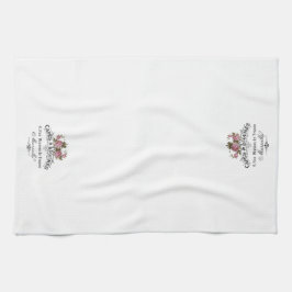 French Vintage Label with Roses キッチンタオル