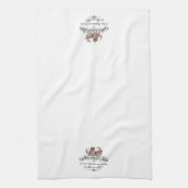 French Vintage Label with Roses キッチンタオル (縦)