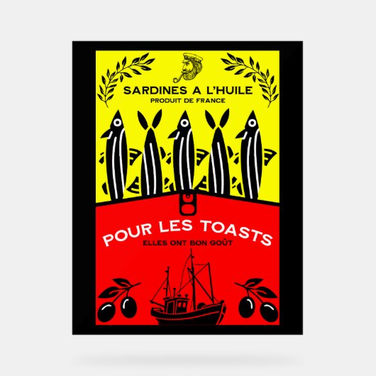 French Vintage Sardine Kitchen アクリルサイン (正面)