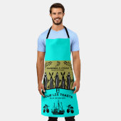 French Vintage Sardine Kitchen エプロン (着用した状態)