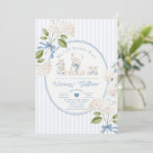 French Vintage Teddy Bear Coquette Baby Shower 招待状 (スタンド正面)