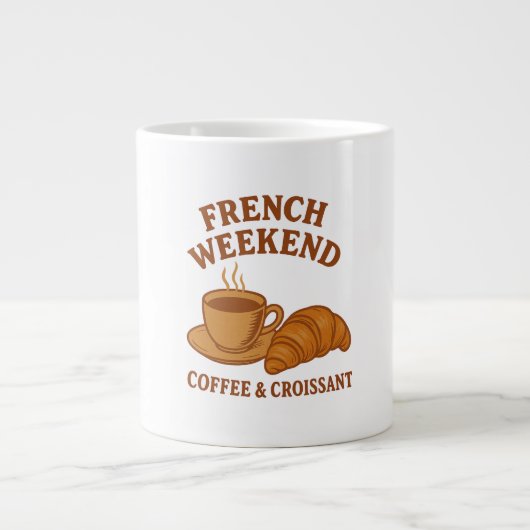 French Weekend Tee – Coffee & Croissant ジャンボコーヒーマグカップ (正面)