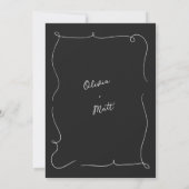 French Whimsical Script Wedding Invite White 招待状 (裏面)