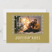 French White Gold Tartan Joyeux Noël Custom Photo シーズンカード (正面)