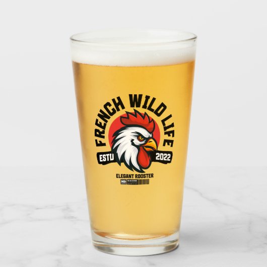 French Wild Life – Eleganter Hahn タンブラーグラス (ドリンク正面)