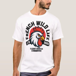French Wild Life – Eleganter Hahn Tシャツ