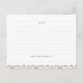 French Wildflowers Botanical Bridal Shower Recipe エンクロージャーカード (正面)