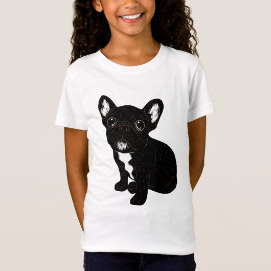 FrenchieのかわいいBrindle子犬 Tシャツ (正面)