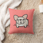 Frenchieのクリーム色の枕 クッション (ブランケット)