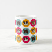 Frenchieの円-青、金ゴールド及びピンク コーヒーマグカップ (中央)