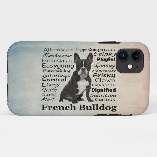 Frenchieの特徴頭が切れる電話ケース Case-Mate iPhoneケース (裏面(横))