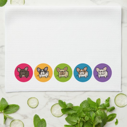 Frenchieの虹 キッチンタオル (折り畳み)