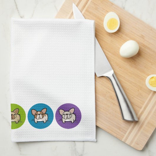 Frenchieの虹 キッチンタオル (四つ折り)