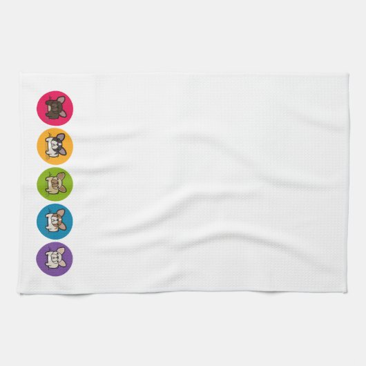 Frenchieの虹 キッチンタオル (横)