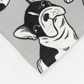 FrenchieのBrindle雑色の子犬 フリースブランケット (角)