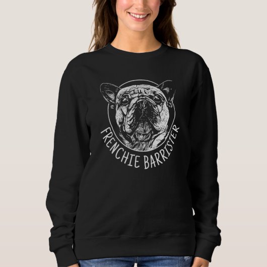 Frenchie Barrister French Bulldog Funny Dog Men Wo スウェットシャツ (正面)