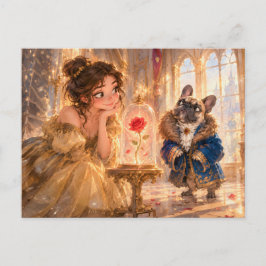 Frenchie Beast Enchanted Rose Scene ポストカード