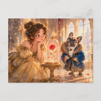 Frenchie Beast Enchanted Rose Scene ポストカード
