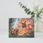 Frenchie Candy Cottage Fairy Tale Scene ポストカード (スタンド正面)