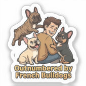 Frenchie Chaos Funny French Bulldog Dog Lover   シール (正面)