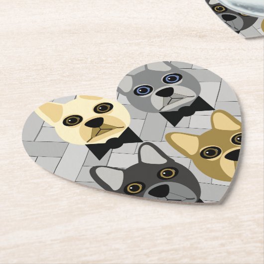 Frenchie Coasters ペーパーコースター (アングル)