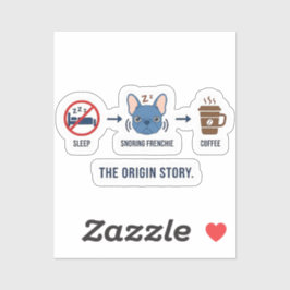 Frenchie Coffee Origin Story Funny Dog Mom French  シール