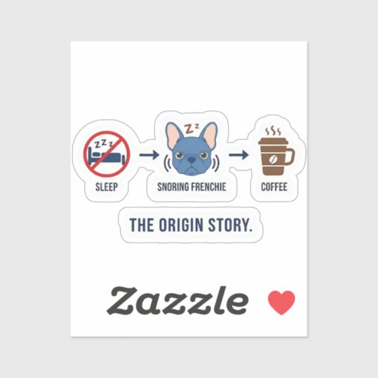 Frenchie Coffee Origin Story Funny Dog Mom French  シール (シート)