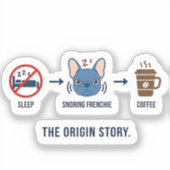 Frenchie Coffee Origin Story Funny Dog Mom French  シール (正面)
