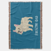 Frenchie Dad スローブランケット (正面縦)