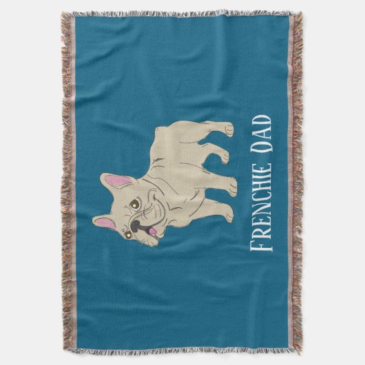Frenchie Dad スローブランケット (正面縦)