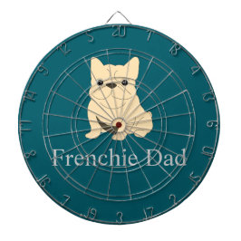 Frenchie Dad, cream French bulldog. ダーツボード