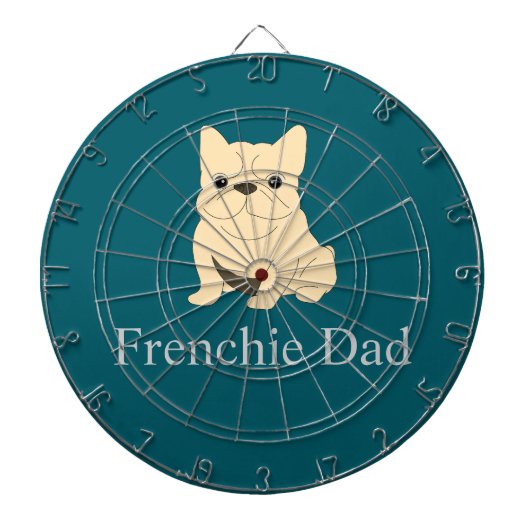 Frenchie Dad, cream French bulldog. ダーツボード (正面)
