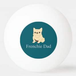 Frenchie Dad, cream French bulldog. 卓球ボール