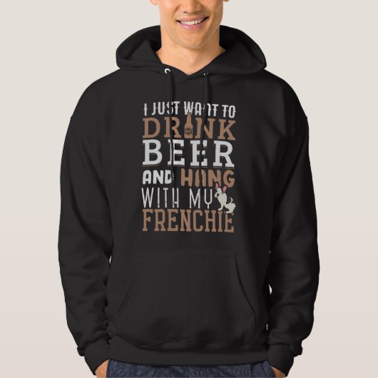 Frenchie Dad T Funny French Bulldog Dog Lover Beer パーカ (正面)