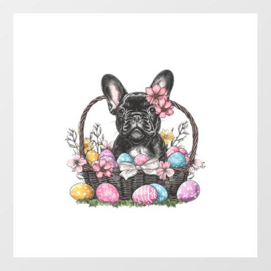 Frenchie Dog Easter Frenchie Dog Eggs Artwork T-Sh ウィンドウサイン (シート)