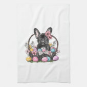 Frenchie Dog Easter Frenchie Dog Eggs Artwork T-Sh キッチンタオル (縦)