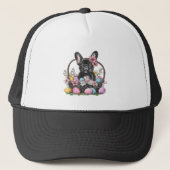 Frenchie Dog Easter Frenchie Dog Eggs Artwork T-Sh キャップ (正面)
