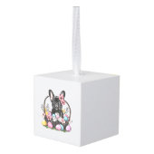Frenchie Dog Easter Frenchie Dog Eggs Artwork T-Sh キューブオーナメント (裏面アングル)